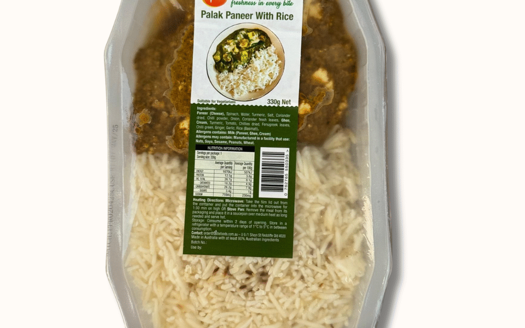 Rice and Palak Paneer / Rice with Cottage Cheese in Spinach Gravy