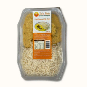 Rice and Kadi Pakoda / Rice with Yogurt Curry and Dumplings